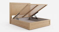 The Camden construction - gas-lift ottoman open showing storage compartment