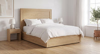 The Camden ottoman storage bed in Natural Oak