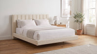 The Fitzrovia platform bed in Cream Boucle