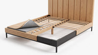 The Shoreditch construction - steel legs, timber rails and sprung slats