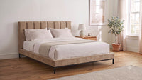 The Shoreditch industrial bed in Mink Chenille